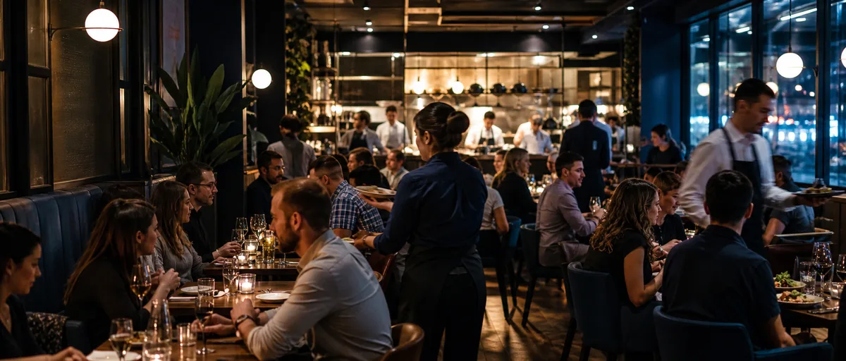 Ristorante durante un momento di grande affluenza